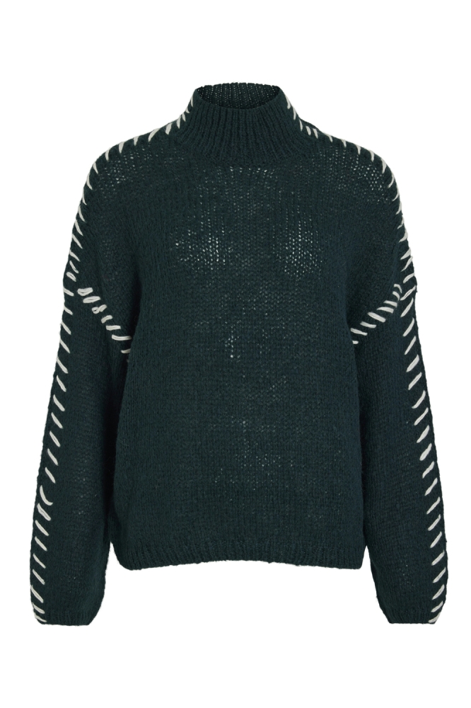 VICHOCA NEW L/S KNIT PULLOVER 14097725 SCARAB/WHITE STIT