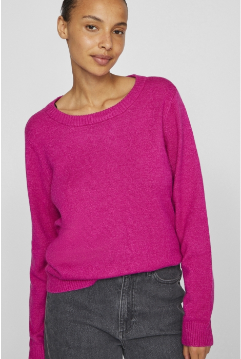 Vila viril o-neck l/s knit top - noos