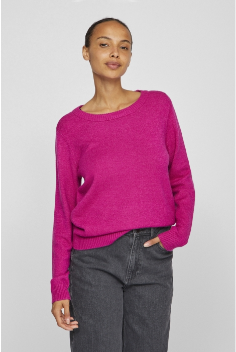 Vila viril o-neck l/s knit top - noos