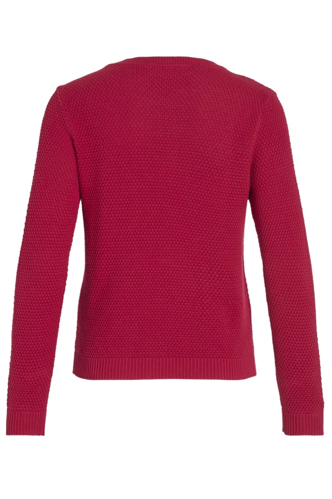 VIDALO O-NECK L/S KNIT TOP- NOOS 14082767 CERISE