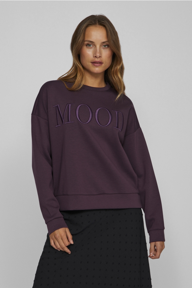 VIREFLECT EMB LUMI L/S SWEAT TOP/PR 14102406 PLUM PERFECT/MOOD