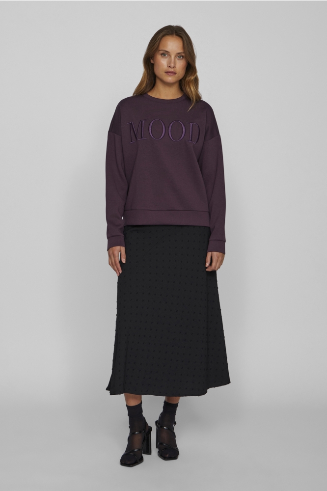 VIREFLECT EMB LUMI L/S SWEAT TOP/PR 14102406 PLUM PERFECT/MOOD