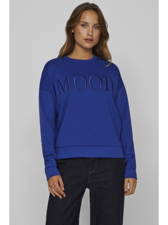 Vila Trui VIREFLECT EMB LUMI L/S SWEAT TOP/PR 14102406 Mazarine Blue/MOOD