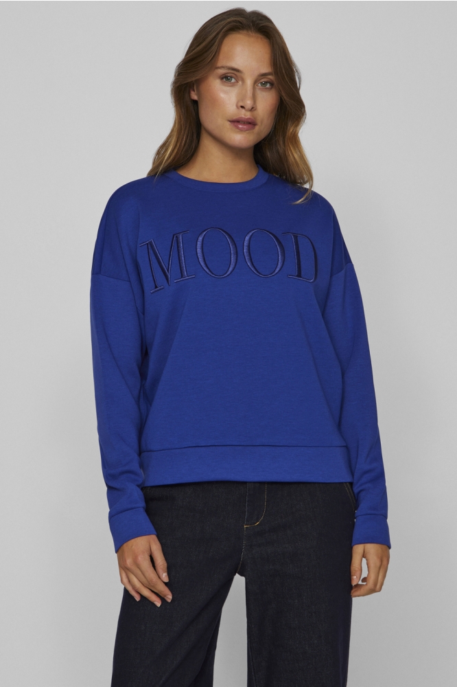 VIREFLECT EMB LUMI L/S SWEAT TOP/PR 14102406 Mazarine Blue/MOOD