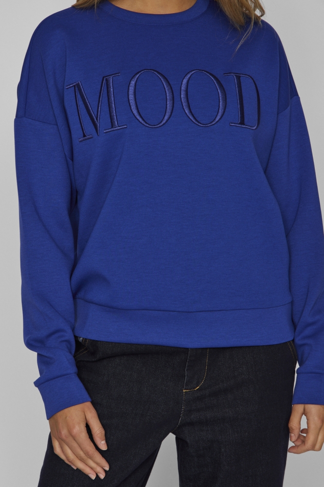 VIREFLECT EMB LUMI L/S SWEAT TOP/PR 14102406 Mazarine Blue/MOOD