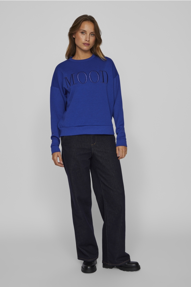 VIREFLECT EMB LUMI L/S SWEAT TOP/PR 14102406 Mazarine Blue/MOOD