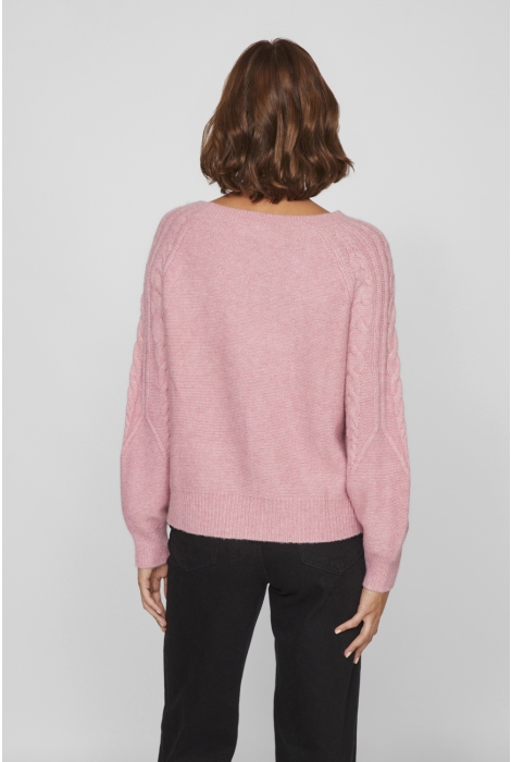 Vila viamada o-neck l/s cable knit top