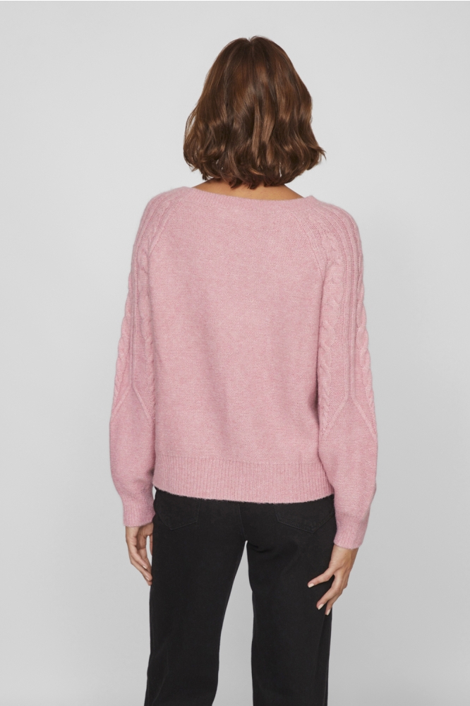 VIAMADA O-NECK L/S CABLE KNIT TOP 14098884 POLIGNAC