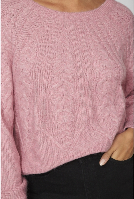 Vila viamada o-neck l/s cable knit top