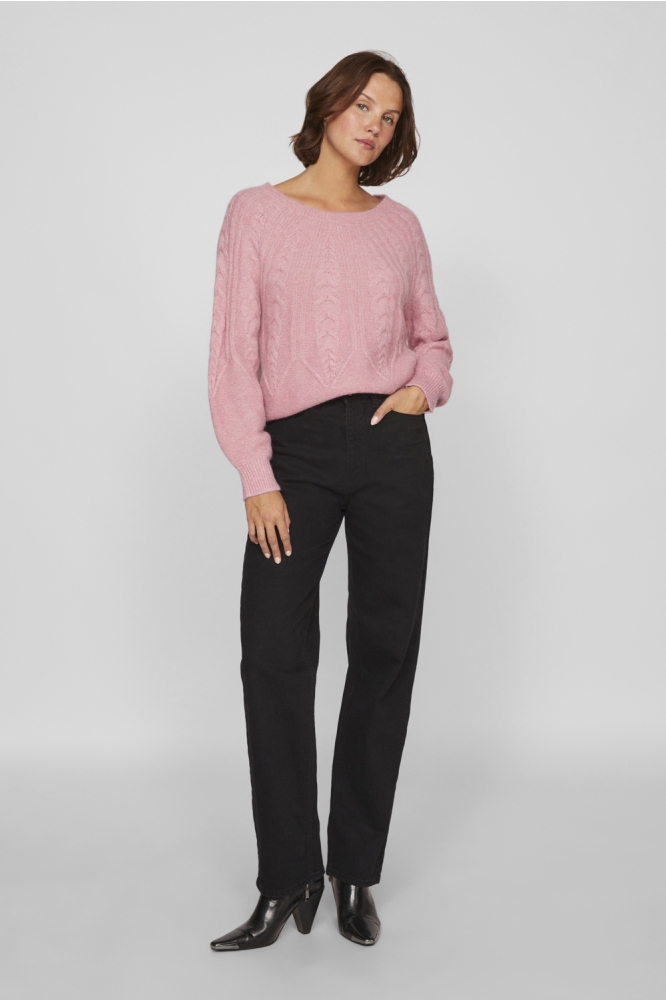 VIAMADA O-NECK L/S CABLE KNIT TOP 14098884 POLIGNAC