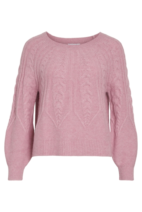 Vila viamada o-neck l/s cable knit top