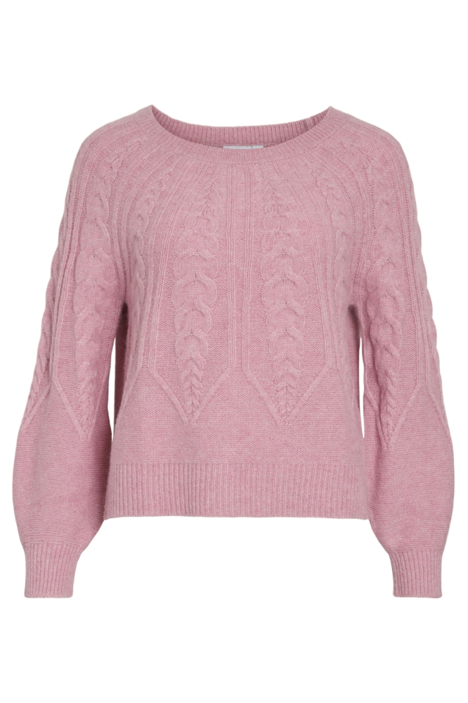 VIAMADA O-NECK L/S CABLE KNIT TOP 14098884 POLIGNAC