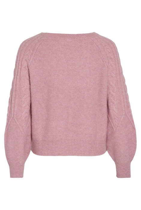 Vila viamada o-neck l/s cable knit top