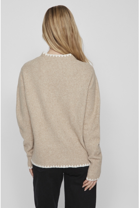 Vila vihefna stitch detail knit top/r