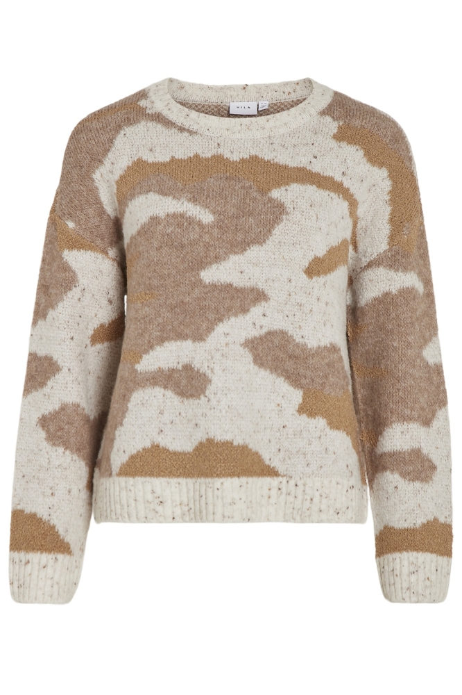 VIJEMMA O-NECK L/S JACQUARD KNIT TO 14098556 BIRCH/NM/CARTOUC