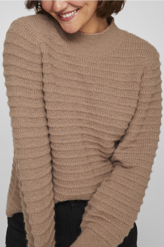 VITERRA HIGHNECK L/S KNIT TOP 14098887 FOSSIL