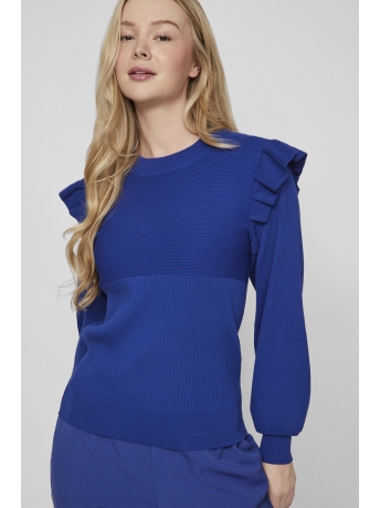 Vila Trui VINEIRA O-NECK L/S RIB KNIT TOP - 14094194 MAZARINE BLUE