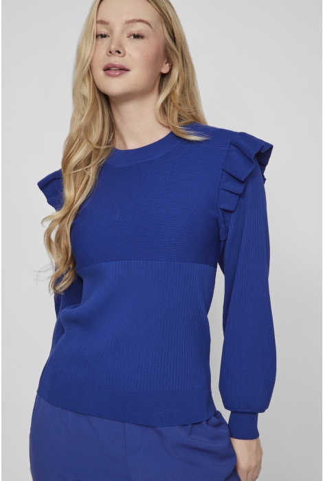 Vila vineira o-neck l/s rib knit top -