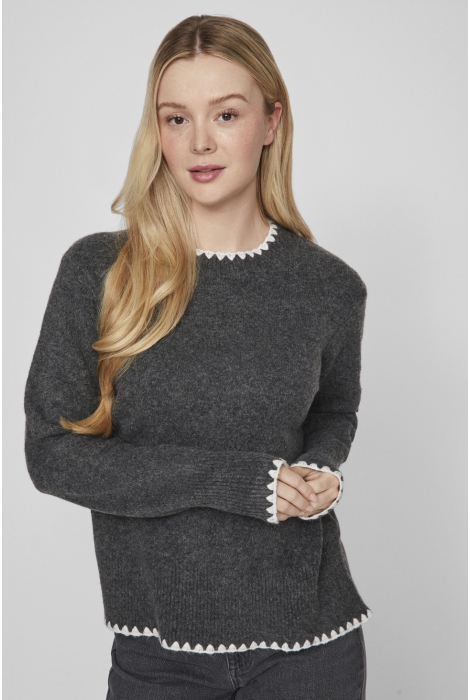 Vila vihefna stitch detail knit top/r