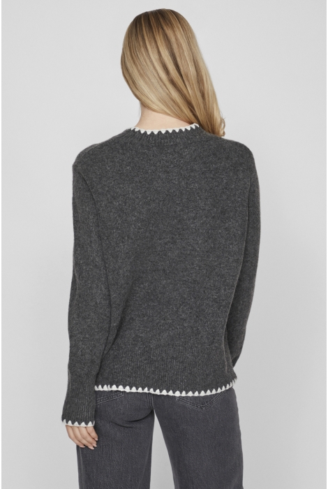 Vila vihefna stitch detail knit top/r