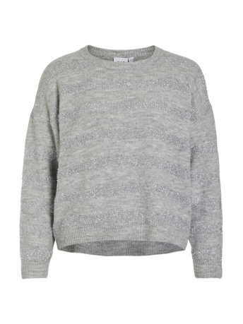 Vila Trui VIGLITTIA L/S O-NECK CHRISTMAS KNIT 14099650 Light grey mela/SILVER GLI