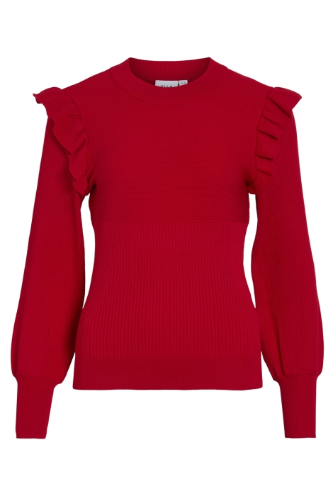 Vila vineira o-neck l/s rib knit top -