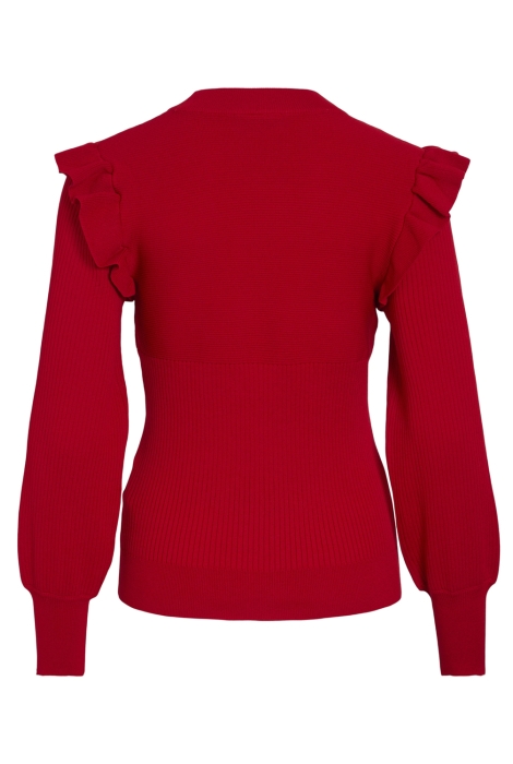 Vila vineira o-neck l/s rib knit top -