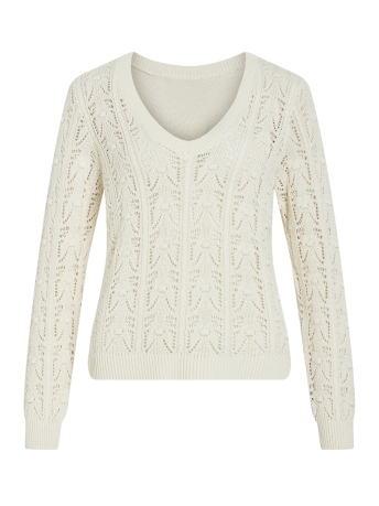 Vila Trui VITHENA REV V-NECK L/S KNIT TOP 14098539 Birch