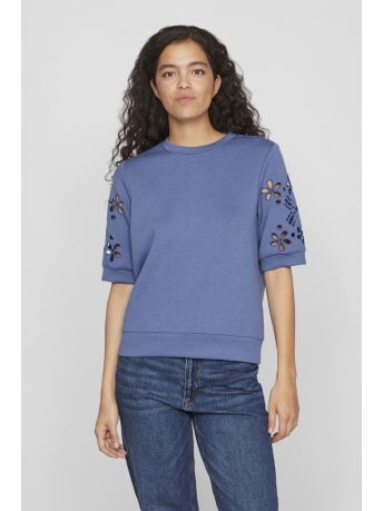 Vila Trui VISIF 2/4 LACE DETAIL SWEAT 6 14102923 Bijou Blue