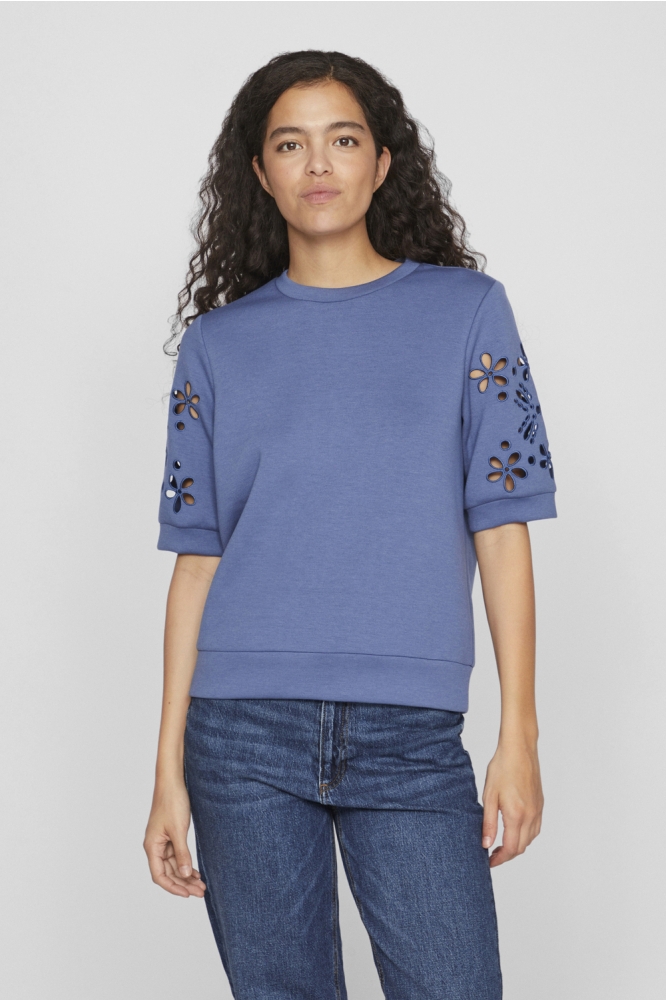 VISIF 2/4 LACE DETAIL SWEAT 6 14102923 Bijou Blue