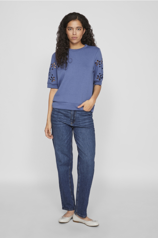 VISIF 2/4 LACE DETAIL SWEAT 6 14102923 Bijou Blue