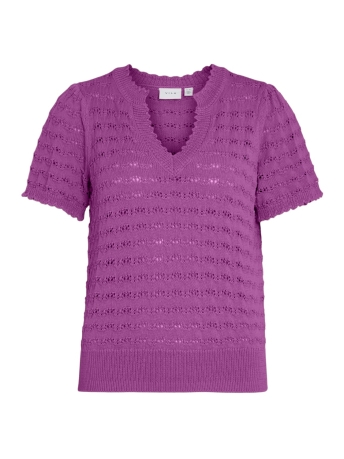 Vila T-shirt VITOTO S/S V-NECK KNIT TOP / 2 14106739 CATTLEYA ORCHID