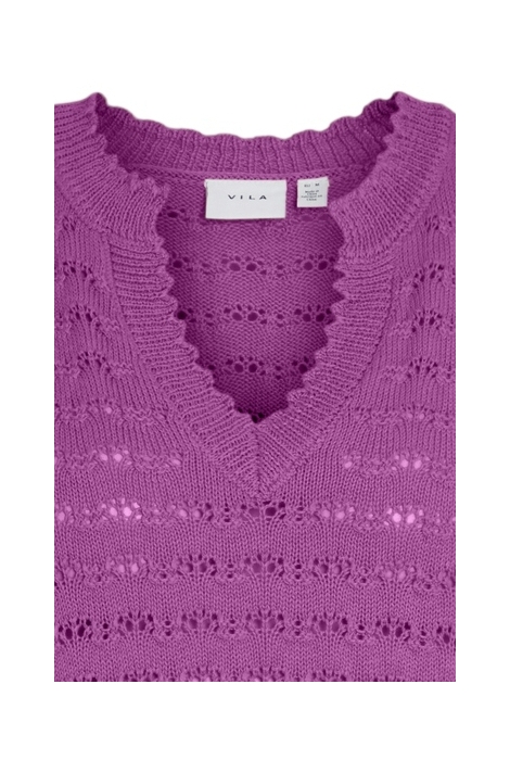 VITOTO S/S V-NECK KNIT TOP / 2 14106739 CATTLEYA ORCHID