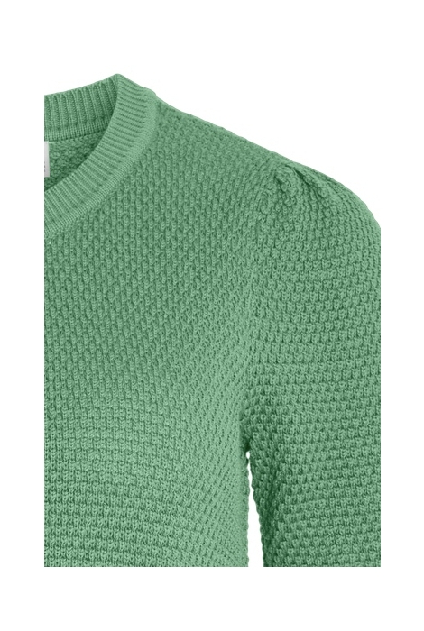 VIDALO O-NECK S/S KNIT TOP - NOOS 14084421 GREEN SPRUCE