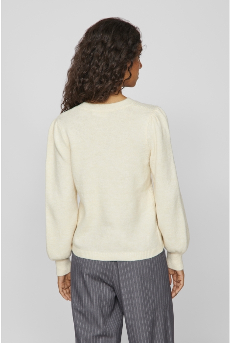 Vila vicleo v-neck l/s detail knit top/r