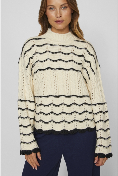 Vila viovirina high neck l/s cable knit