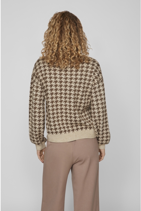 Vila viril l/s houndstooth knit top/ka