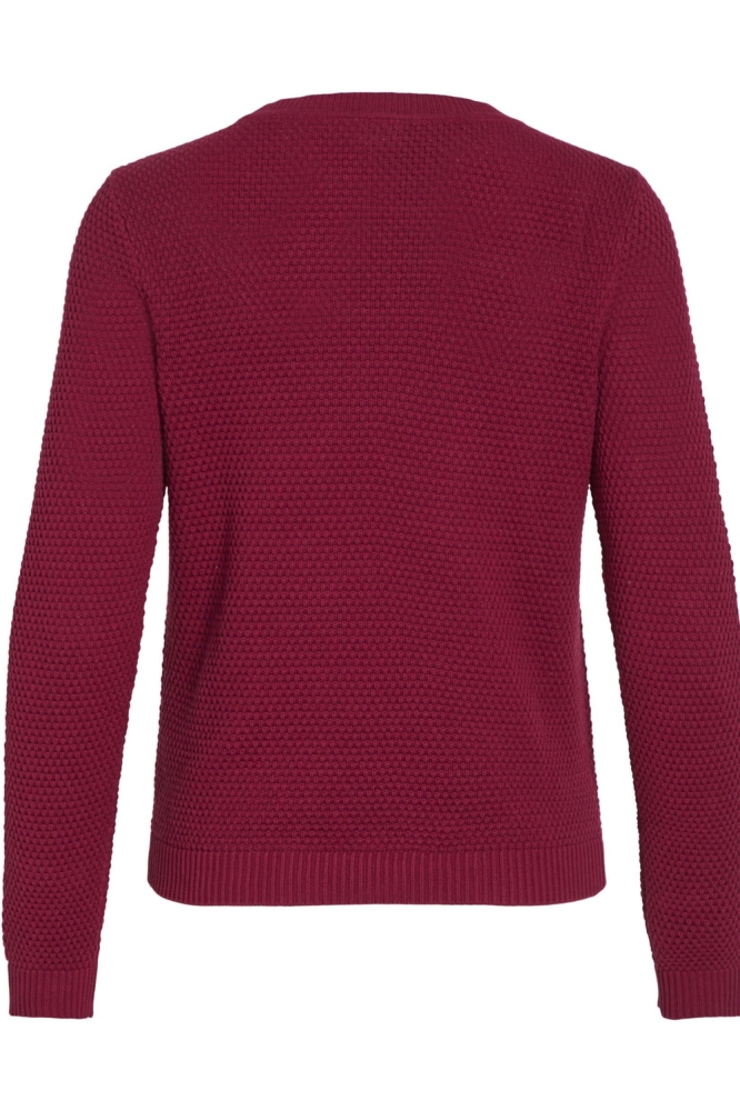 VIDALO O-NECK L/S KNIT TOP- NOOS 14082767 BEET RED