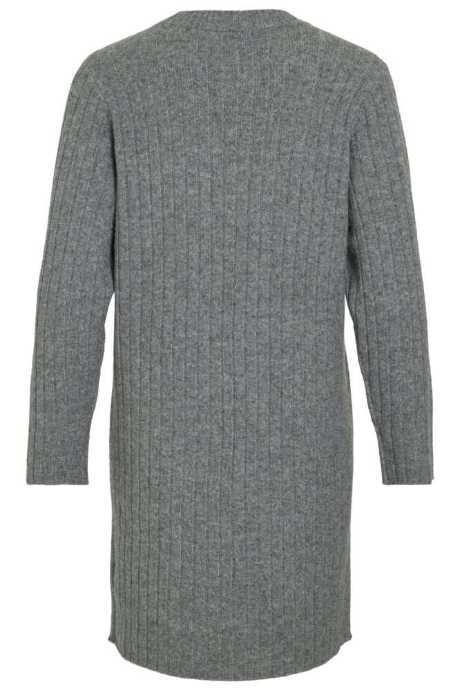 VISTELLE O-NECK L/S KNIT DRESS 14103174 MEDIUM GREY MELANGE