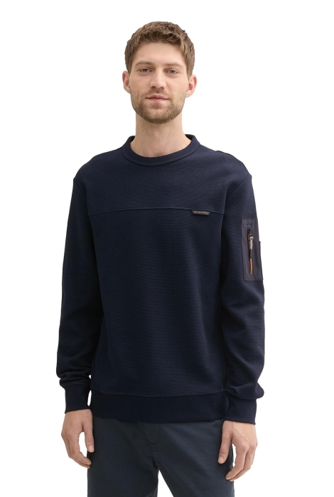 Tom Tailor structured c-neck sweatshirt