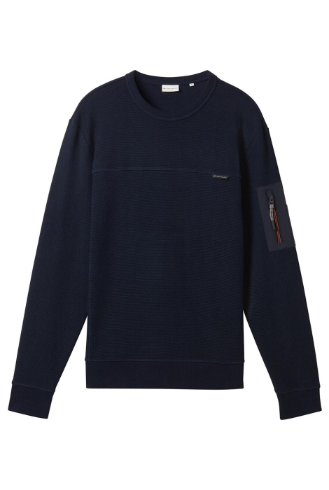 Tom Tailor structured c-neck sweatshirt