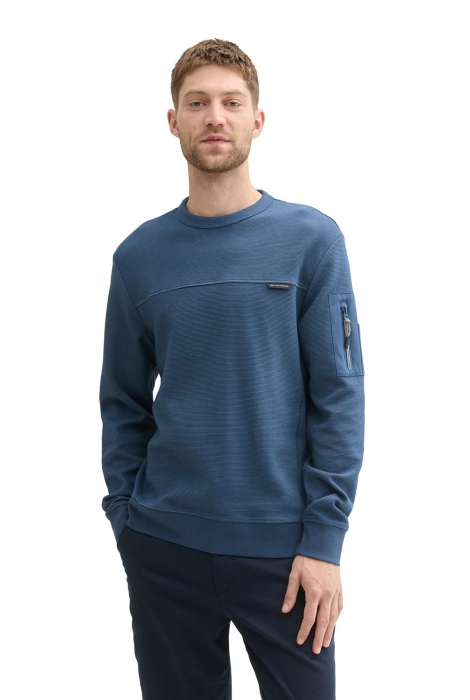 Tom Tailor structured c-neck sweatshirt