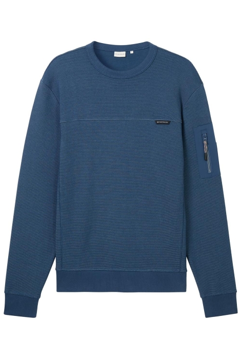 Tom Tailor structured c-neck sweatshirt