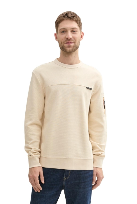 Tom Tailor structured c-neck sweatshirt