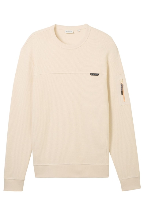 Tom Tailor structured c-neck sweatshirt