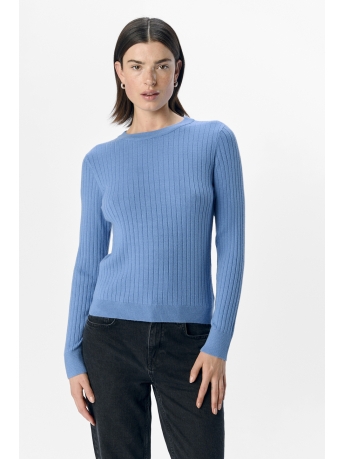 Object Trui OBJNOELLE RE L/S KNIT O-NECK DIV 23046228 CORNFLOWER BLUE/MELANGE