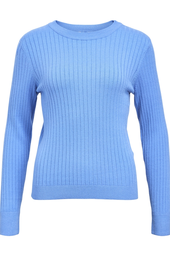 OBJNOELLE RE L/S KNIT O-NECK DIV 23046228 CORNFLOWER BLUE/MELANGE