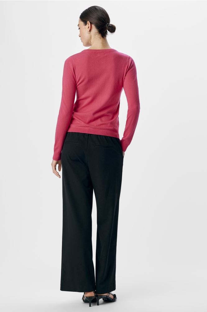 OBJTHESS L/S O-NECK KNIT PULLOVER N 23034469 RASPBERRY SORBET/COL