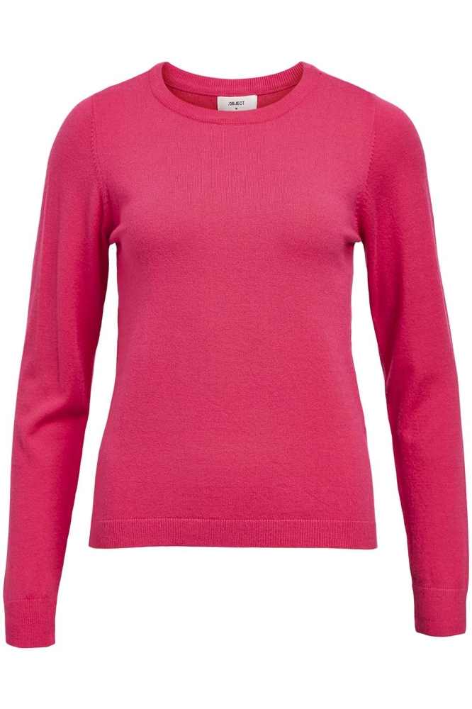 OBJTHESS L/S O-NECK KNIT PULLOVER N 23034469 RASPBERRY SORBET/COL