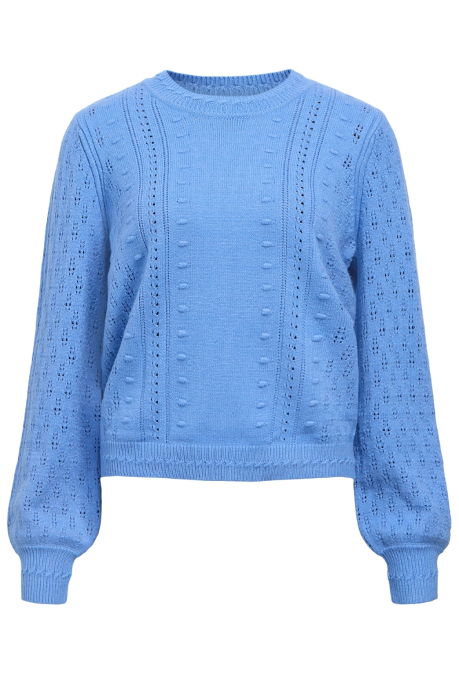 OBJINGE L/S RE O-NECK KNIT NOOS 23045726 CORNFLOWER BLUE